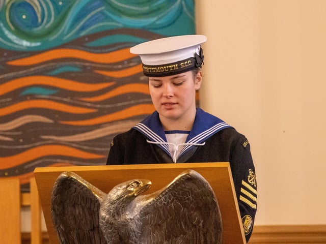 Pictured - The Sea Cadets read a reading at the service
Photos by Alex Shute