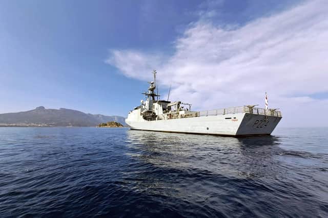 HMS Trent off the coast of Naples, Italy. Picture: Royal Navy.