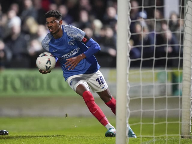 Reeco Hackett got Pompey back on level terms following Miles Storey's opener for Hereford.