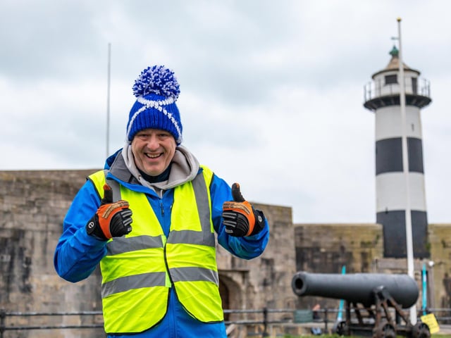 Race director Robert Piggott (58) at the event sponsored by TJ Waste.