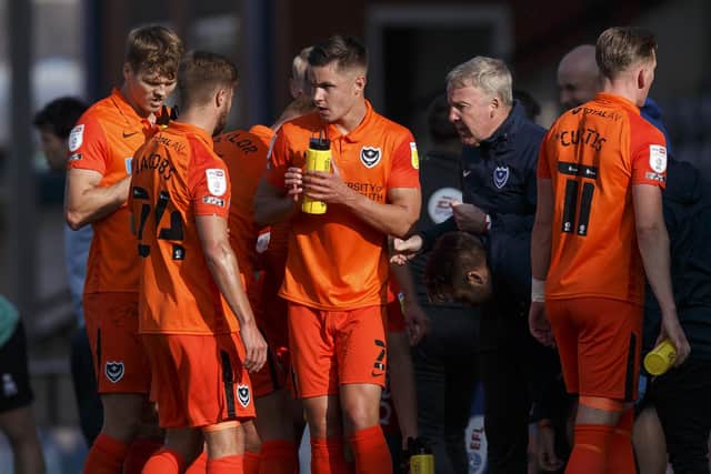 Kenny Jackett and his players at Rochdale. Picture: Daniel Chesterton/phcimages.com
