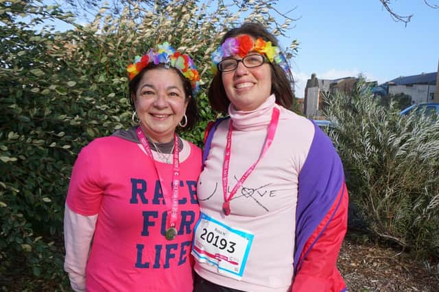 Rosa with a friend at Race for Life. 