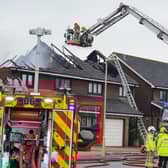 The scene on Mercia Avenue in Andover after a house was hit by lightning as a weekend of thunderstorms across England began. Picture: Hampshire and Isle of Wight Fire and Rescue Service/PA Wire