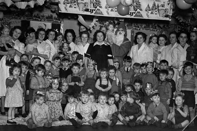 Christmas party at Moore Street Day Nursery, c. 1945.