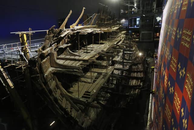 Henry VIII's warship, the Mary Rose, hich was raised from the Solent in 1982, was launched in Portsmouth in 1511 and sank in 1545 at the Battle of the Solent, (Photo by Olivia Harris/Getty Images)