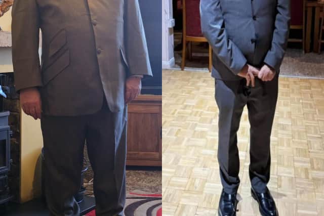 Toby pictured above - before and after.