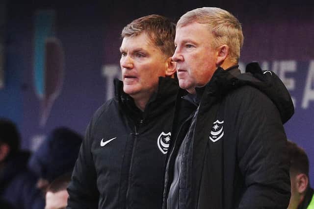 Kenny Jackett, right, and Joe Gallen. Picture: Joe Pepler