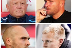 Pompey boss contenders (clockwise from top left) Chris WIlder, Ian Foster, Liam Manning and Luke Williams