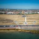 Drone captures images of Southsea during the heatwave in Southsea, on August 11, 2022. Picture: James Taylor/ Solent Sky Services