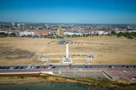 Drone captures images of Southsea during the heatwave in Southsea, on August 11, 2022. Picture: James Taylor/ Solent Sky Services
