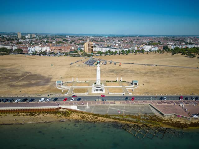 Drone captures images of Southsea during the heatwave in Southsea, on August 11, 2022. Picture: James Taylor/ Solent Sky Services