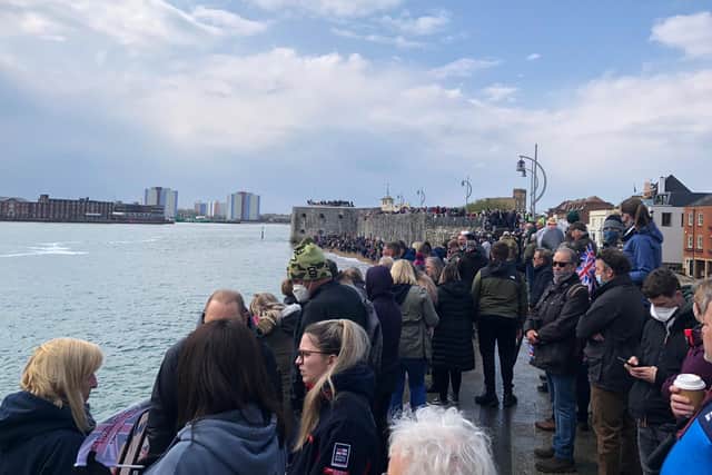 Crowds gathered in Old Portsmouth.