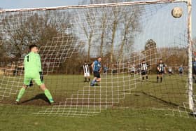 Coach & Horses' Tommy Tierney converts a penalty against Emsworth. Picture by Kevin Shipp