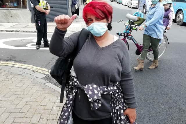 Anita Anongu, 53, from Waterlooville, at a Black Lives Matter protest in 2020. Picture: David George
