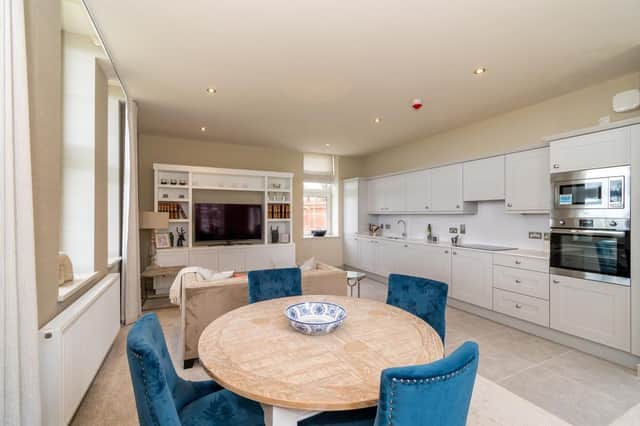 Inside a two-bedroom penthouse style apartment at Royal Haslar, Gosport, in 2021. It is on sale for £510,000. Picture: Fox and Sons