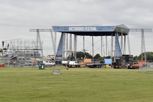 Stages for Victorious Festival 2023 starting to be erected on Southsea Common on Thursday, August 10.
Picture: Sarah Standing
