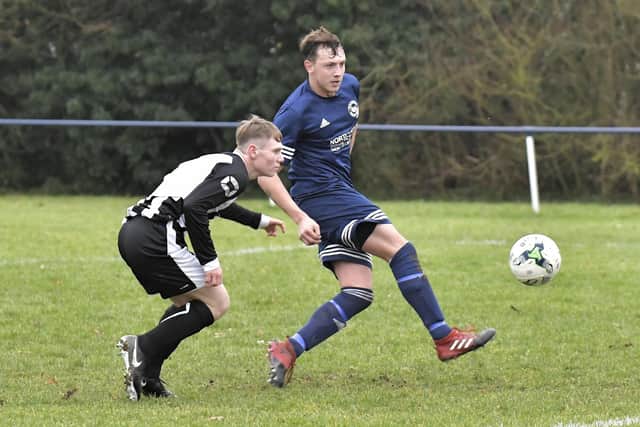 Danny Lane, right, in action for Paulsgrove during their 2017/18 double-winning season. Picture: Neil Marshall