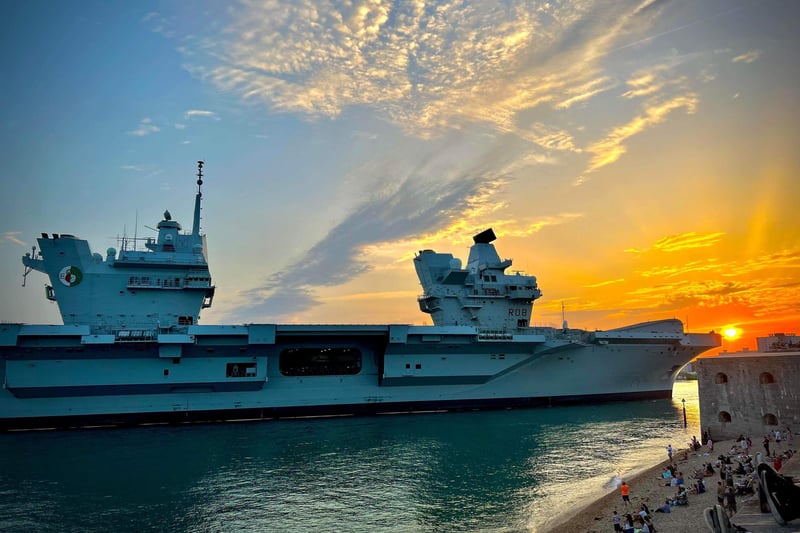 HMS Queen Elizabeth returned to Portsmouth on July 30 after spending several months in Rosyth for repairs.