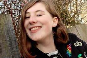 Elisha Straw, 17 from Stamshaw, will be shaving her head to raise money for the Cat and Rabbit Rescue Centre where she adopted her two cats from. Pictured: Elisha with her current hairstyle