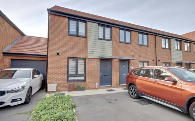 The listing says: "We are delighted to introduce to the sales market, this beautiful newly built two double bedroom semi-detached house in the much sought after location of Parlour Way, Drayton."