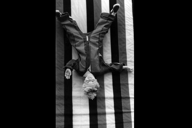 Thomas Winter, from Ringwood Road, Eastney, gets to grips with barfly jumping during the funday at Eastney Royal Marines museum in August 1992. The News PP4449