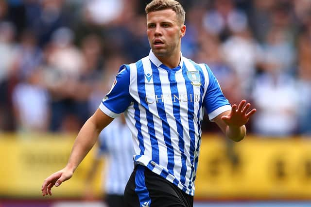 Florian Kamberi of Sheffield Wednesday looks on during the Sky Bet League One match between Charlton Athletic and Sheffield Wednesday at The Valley on August 07, 2021 in London, England. (Photo by Jacques Feeney/Getty Images)