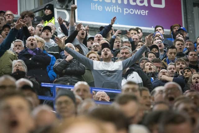 Pompey fans inside Fratton Park. Picture: Habibur Rahman
