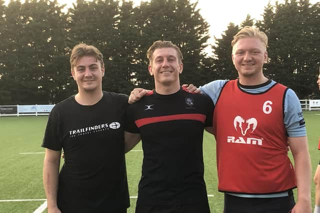 Havant RFC first team squad brothers Reuben Knight, far left, Joel, centre, and Jacob