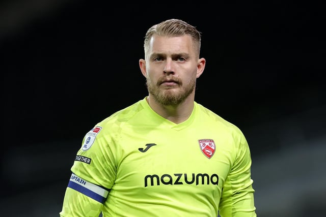 Club: Morecambe; Age: 30; Appearances: 39; Clean sheets: 6; WhoScored rating: 6.87.