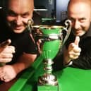 Lee Rendle, left, and Wayne Rendle with the Rich Picton Trophy