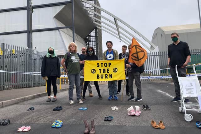 Members of Extinction Rebellion Southsea at the Veolia incinerator in Portsmouth on September 25. Picture: Richard Lemmer