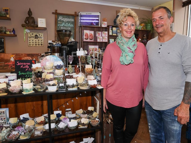 Mystic Coffee Lounge in Cosham High Street has a 4.5 star rating on Google from 72 reviews. Pictured is Kate May and her partner Colin Flaherty.