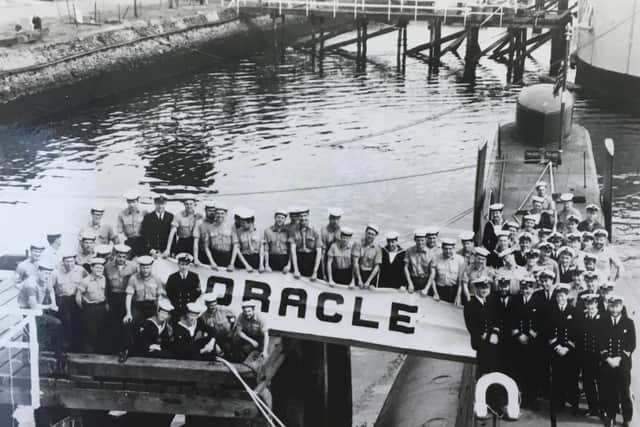 HMS Oracle alongside the quay in Londonderry - 1968.