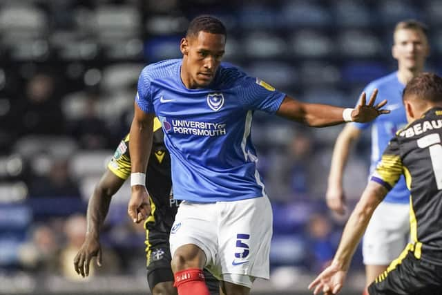 Portsmouth youngster Haji Mnoga received a straight red card for a rash challenge during Bromley's FA Cup defeat to Rotherham.   Picture: Jason Brown/ProSportsImages