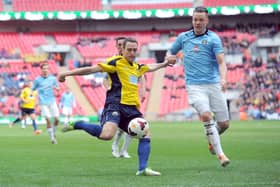 Justin Bennett, left, has scored four goals already this season against Wessex Premier sides in cup ties. Picture: Paul Jacobs