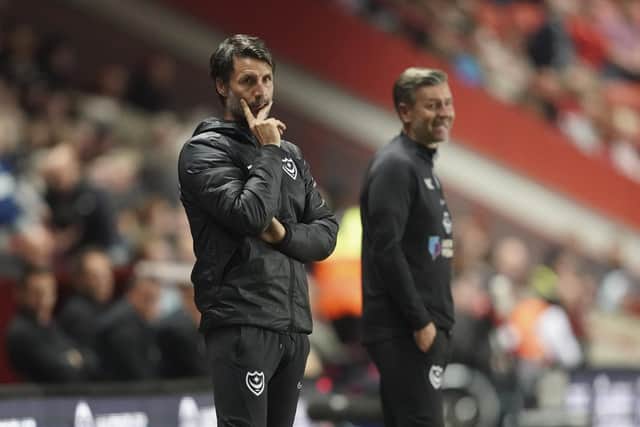 Danny Cowley has plenty to think about following Pompey's awful 3-0 defeat at Charlton. Picture: Jason Brown/ProSportsImages