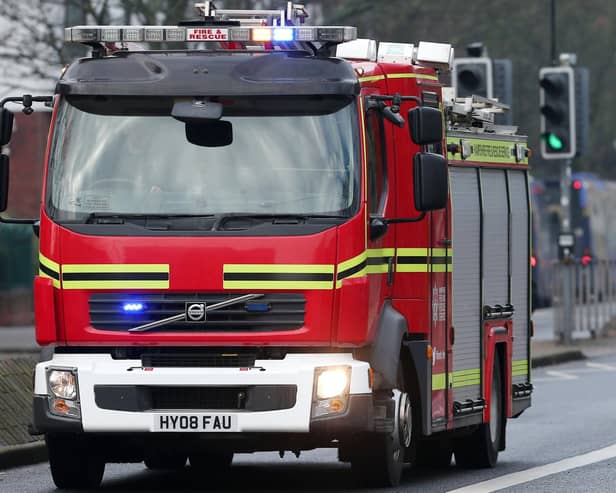 Hampshire Fire and Rescue fire engine, Winston Churchill Avenue, Portsmouth.             Picture: Chris Moorhouse           (240119-9)