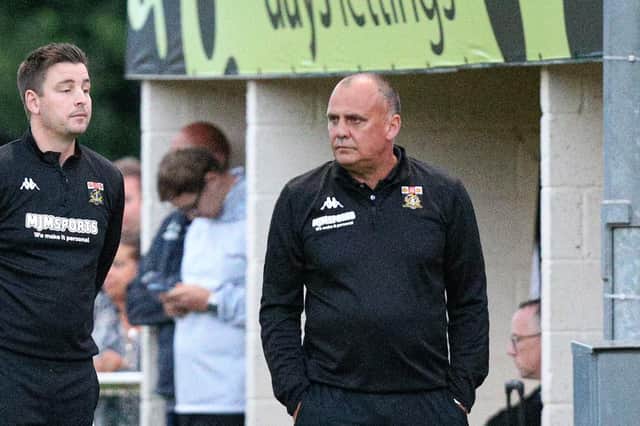 Fareham boss Pete Stiles, right. Picture: Chris Moorhouse (jpns 170821-13)