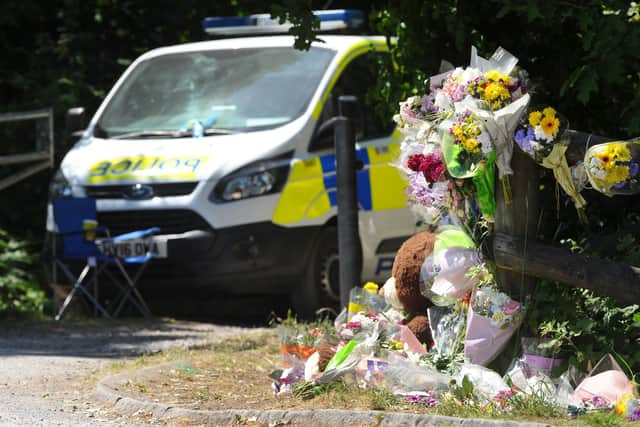 Police at Havant Thicket on Tuesday, May 26, where 16-year-old Louise Smith's body was found. Picture: Sarah Standing (260520-3459)