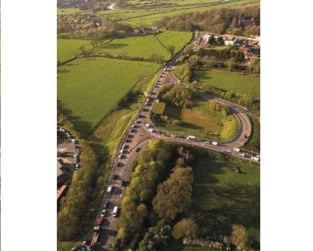 The new bypass will start at Crossbush junction, currently a major bottleneck heading towards Arundel from the east. Picture: Highways England.