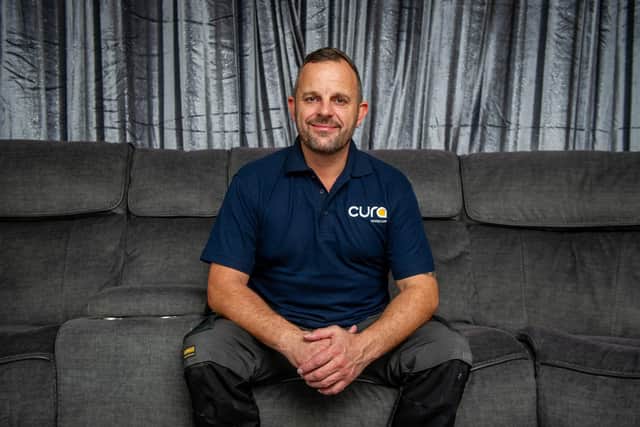 John Hoskin performed CPR on an elderly woman after spotting her collapsed on the floor while picking his son, Harvey up from school in 2020.
Pictured: John Hoskin at his home in Waterlooville, Portsmouth on 10 November 2020.
Picture: Habibur Rahman