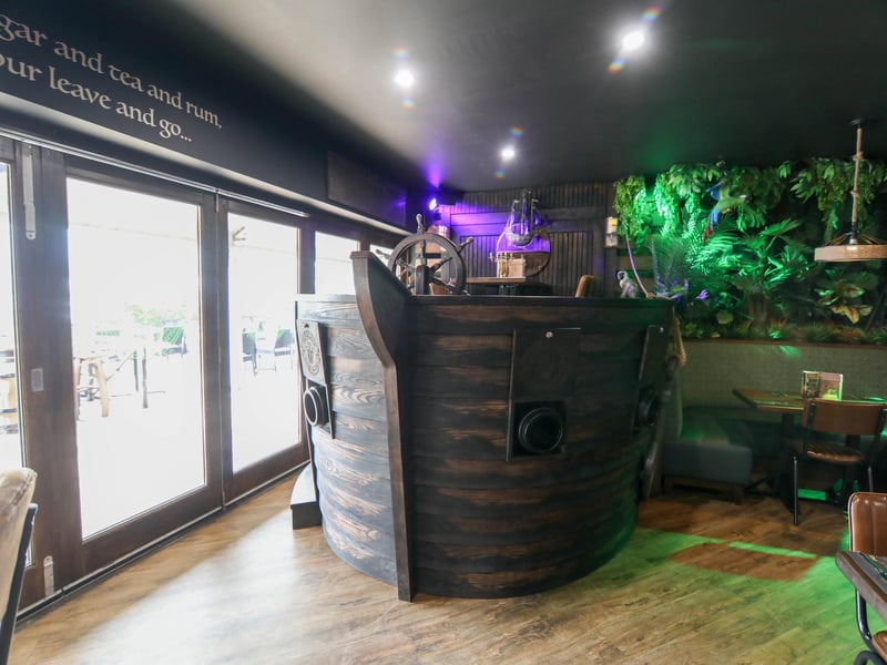 The captains table offers a unique dining experience with the table situated in its own ship.