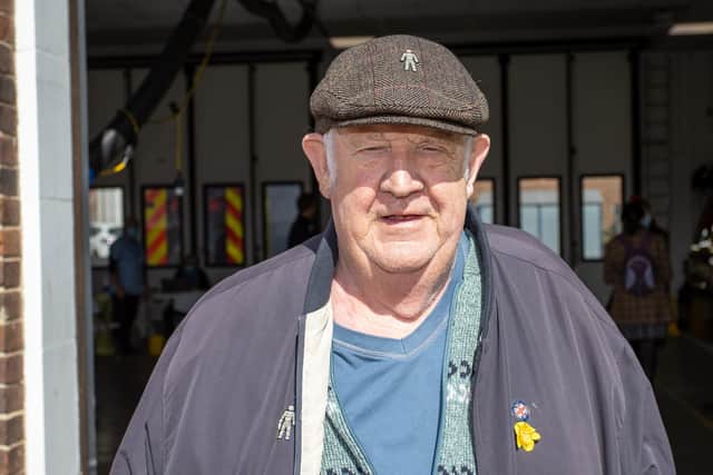 Jeff Gray, 79 from Hilsea received his booster jab on Thursday afternoon from Cosham Fire Station during their drop in session from 12 noon to 6pm. Photos by Alex Shute.
Pictured - Jeff Gray