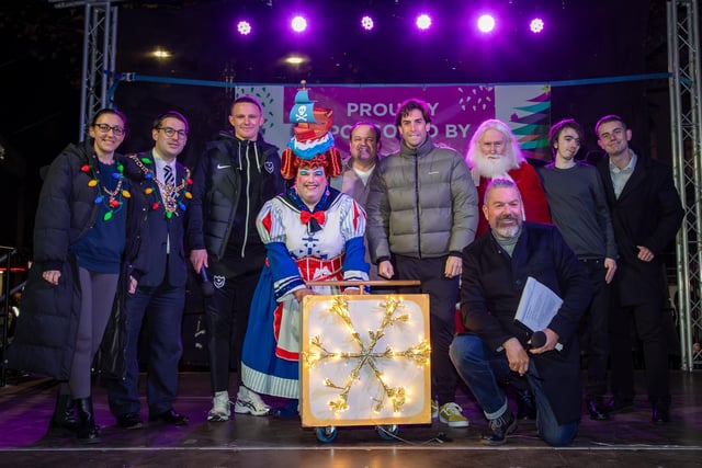 Hundreds of residents descended on Commercial Road to watch local dance troops and celebrities come together to turn on the Christmas lights.

Pictured - The Commercial Road Christmas lights are switched on

Photos by Alex Shute