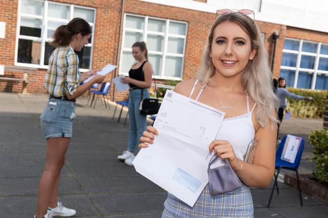Hannah Flower has the grades she needs to study Event Management at Bournemouth University
Picture: Duncan Shepherd
