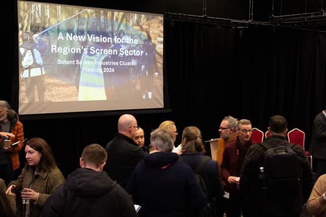 Industry professionals connect and collaborate at the Solent Screen Industries Cluster Meeting 2024, discussing a new vision for the region's screen sector.