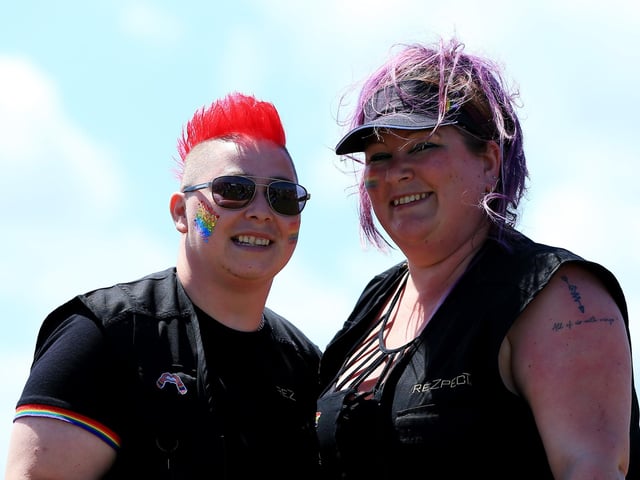 Kim Todd, left, and Emma Collins plan to mary in October 2023. Picture: Chris Moorhouse (jpns 110622-28)
