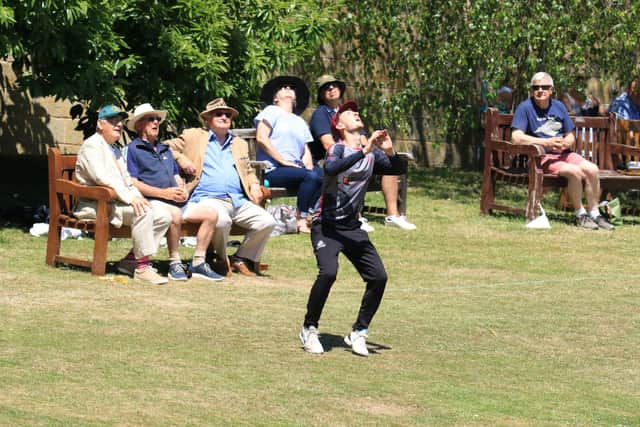 All eyes on this Portsmouth & Southsea fielder in the T20 Cup tie at Ventnor as he steadies himself for a catch. Picture: Dave Reynolds