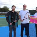 (L-r) Matt Tyler (HBC), James Deem (LTA), Alan Mak MP and Ed Nieburg (NTA) at Purbrook Heath courts