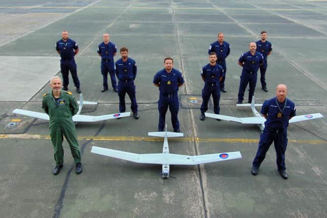 Three hi-tech drone squadrons from 700X NAS are now ready to deploy on Royal Navy warships. Photo: Royal Navy